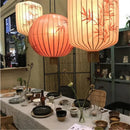 Axyaa Retro Fabric Lantern Pendant Lights for Home and Hospitality