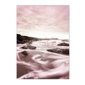 Axyaa Pink Beach Sunset Lake Mountain Canvas Wall Art Nordic Decor