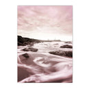 Axyaa Pink Beach Sunset Lake Mountain Canvas Wall Art Nordic Decor