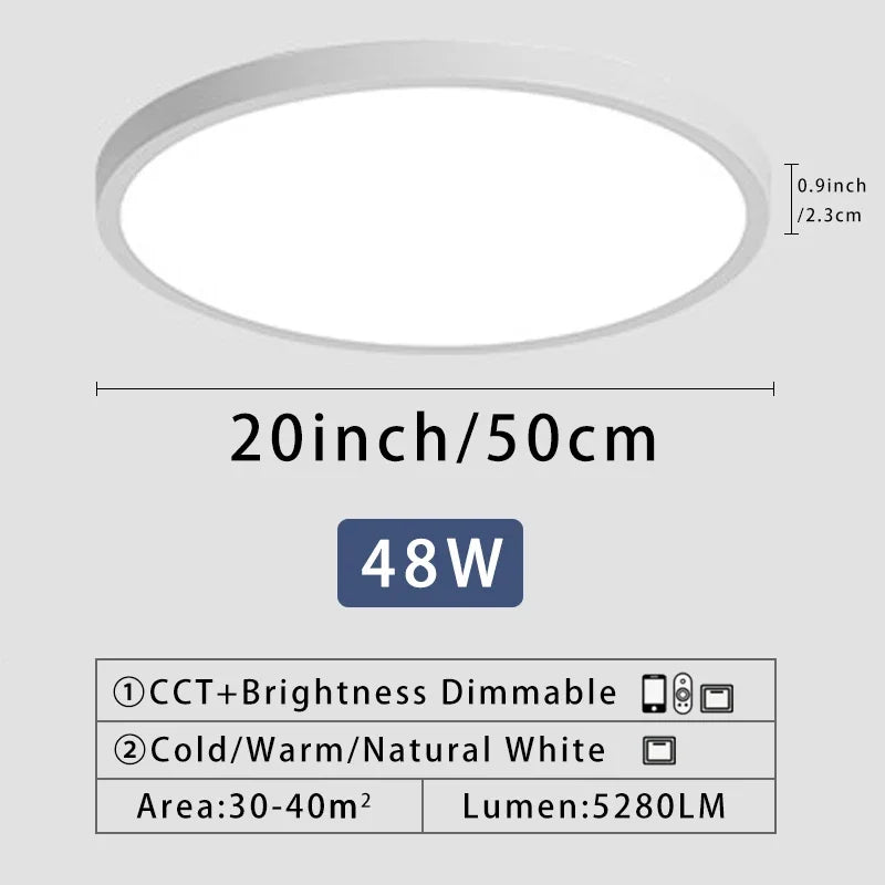 Axyaa 20" LED Smart Ceiling Lamp with Remote Control for Bedroom and Living Room