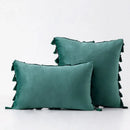 Black Tassel Pillowcases by Axyaa - Velvet Holiday Home Decoration Gift