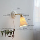Axyaa Pleats Copper Ceramic LED Wall Light with Pull Chain Switch
