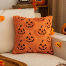Axyaa Halloween Plush Ghost Pillowcase - White Orange for Festive Home Decor