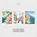 Italian Blue Coast Scenery Canvas Print Set by Axyaa