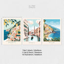 Italian Blue Coast Scenery Canvas Print Set by Axyaa