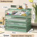 4-Tier Paper Tray Storage Box with File Holder for Desk Organization by Axyaa