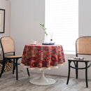 Axya Red Jacquard Christmas Round Table Cloth