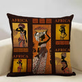 Axyaa African Dancer Linen Cushion Cover in Exotic Style Art Impression