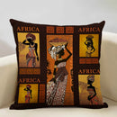 Axyaa African Dancer Linen Cushion Cover in Exotic Style Art Impression