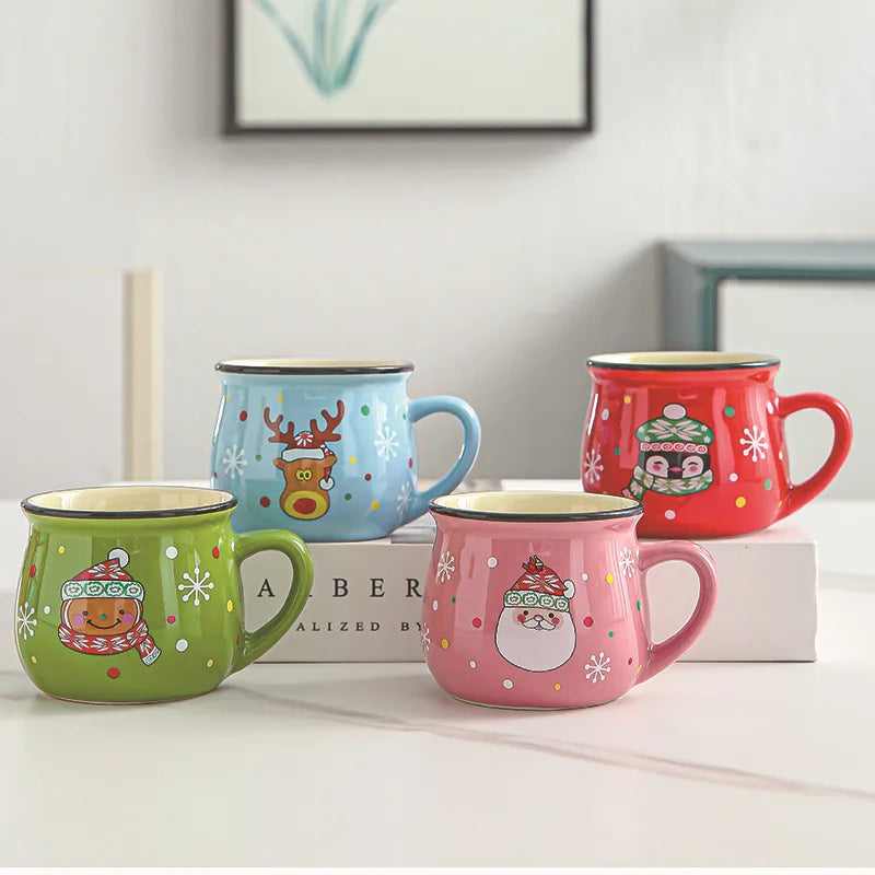Axyaa Santa Cartoon Christmas Mousse Mug for Home & Office, Kids Xmas Gift