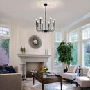 Black Chandelier Farmhouse Dining Room Light Industrial 6-Light Candle Pendant Chandelier for Kitchen by Axyaa