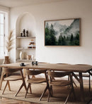 Axyaa Foggy Mountain Forest Canvas Poster for Modern Living Room Decor
