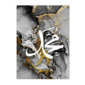 Islamic Calligraphy Poster Ayat Al Kursi in Black Gold Marble by Axyaa.