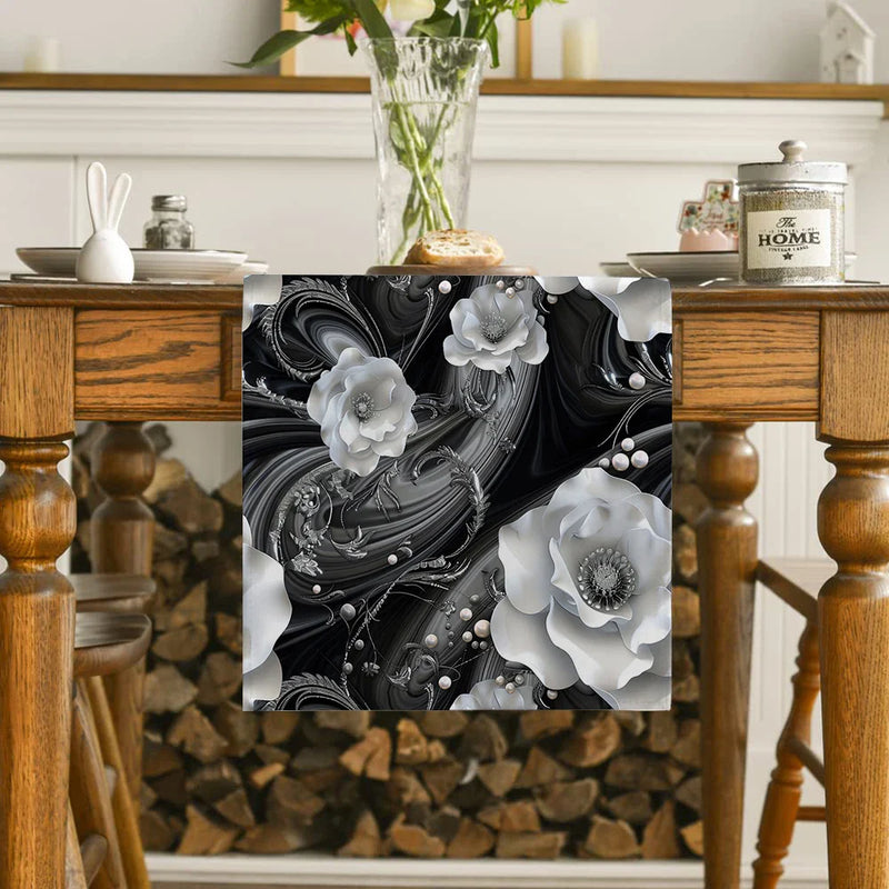 Axyaa Elegant Floral Table Runner for Dining Room Decor