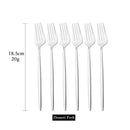 Axyaa Stainless Steel Mirror Dessert Fork Set for Stylish Dining