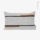 Axyaa Gray Orange Stitching Lumbar Pillow for Winery Restaurant Seat and Sofa ×