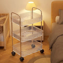 Axyaa Transparent Multilayer Acrylic Trolley with Wheels for Home Storage Shelf