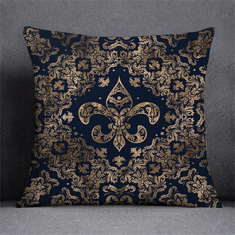 Axyaa Black Gold Plant Design Pillowcase for Elegant Home Decor