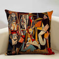 Pablo Picasso Abstract Art Cushion Cover 45x45cm Beige Linen Axyaa Brand