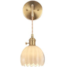 Axyaa Retro Floral Glass Wall Lamp, Modern Bedside LED Sconce