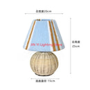 Axyaa Hand Woven Colorful Floor Lamp, Rattan Weave, Ancient Style, Light Source Included