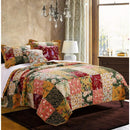 Axyaa Patchwork Cotton Quilt Set, Natural, 3-Piece Full/Queen