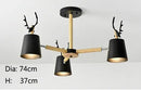 Axyaa Iron Antler Chandelier Kitchen Restaurant Bar Lighting E27, Nordic Minimalist Modern, Black White Wood