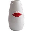 Axyaa Red Lips Ceramic Vase: Branded Desk Decoration for Floral Arrangement