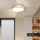 Axyaa Nordic Wood LED Ceiling Light Fixture for Modern Living Room Decor.