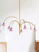Axyaa French Retro Glass Chandelier - Designer Tulip Art Flower Chandelier