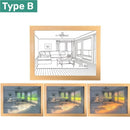 Axyaa LED Art Picture Table Light with Wood Frame Wall Decor Lamp