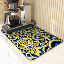 Axyaa Watercolor Kitchen Draining Mat - Large, Anti-slip, Quick Dry, Absorbent Drain Pad