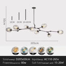 Axyaa Glass Pendant Chandelier LED Branch Ceiling Light - Modern Design