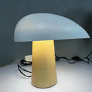Nordic Design Wood Grain Resin Base Mushroom Table Lamp by Axyaa