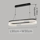 Axyaa Modern LED Circle Ring Chandelier, Black Metal Acrylic Shade, Home Decor Lighting