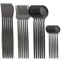 Axyaa Stainless Steel Dinnerware Set with Cutlery - 24Pcs Flatware Silverware