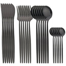 Axyaa Stainless Steel Dinnerware Set with Cutlery - 24Pcs Flatware Silverware