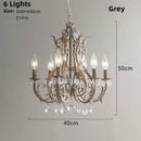 Axyaa French Metal Chandelier Crystal Lamp for Home and Store Lighting