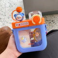 Axyaa Kawaii Kids Flat Water Bottle Straw Filter BPA Free