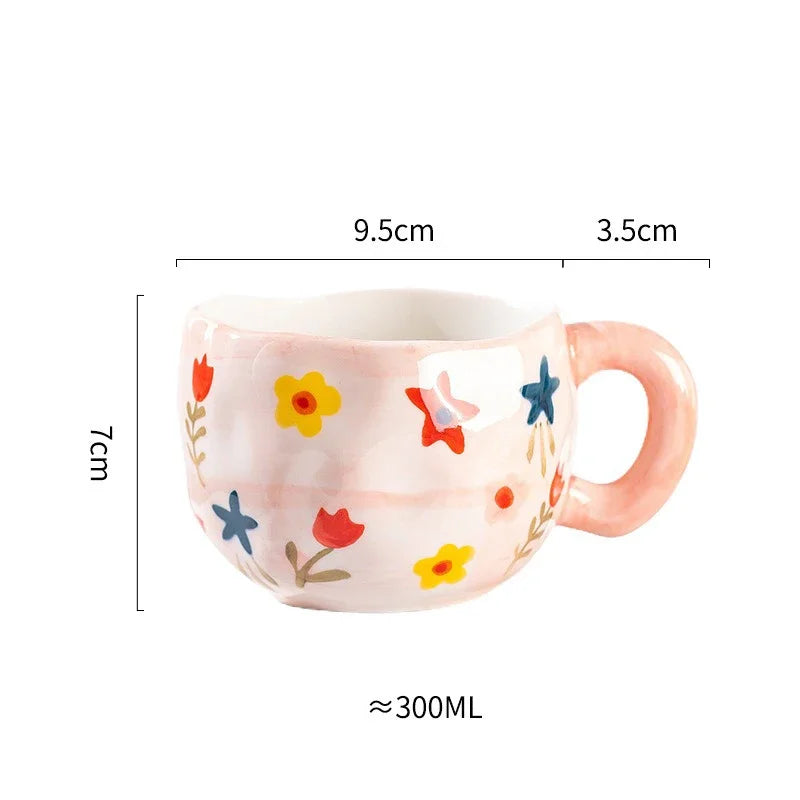 Axyaa Ceramic Mug: Irregular Pattern Coffee Cup for Creative Gifts