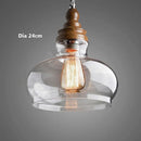Axyaa Rustic Wood Pendant Lights Glass Ball Kitchen Decor Lighting
