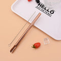 Axyaa Stainless Steel Wide Metal Drinking Straws Set with Cleaner Brush