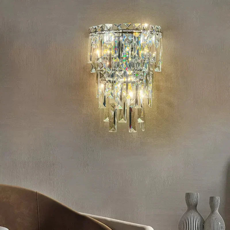 Axyaa Crystal Wall Lamp for Modern Villa Living Room Decor