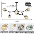 Axyaa Modern Glass Bubble Chandelier for Living Room Dining Island Lighting