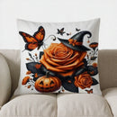 Axyaa Autumn Pumpkin & Leaves Pillow Cover for Sofa, Bedroom, Car