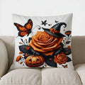 Axyaa Autumn Pumpkins & Leaves Pillow Cover for Sofa, Bedroom, Car
