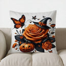 Axyaa Autumn Pumpkins & Leaves Pillow Cover for Sofa, Bedroom, Car