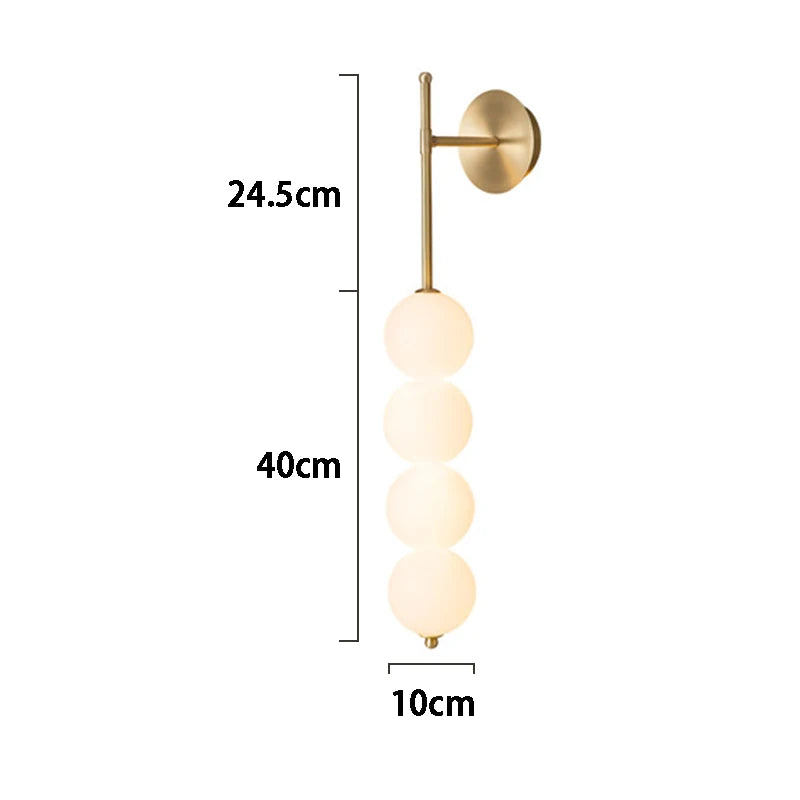 Axya Nordic Pearl Wall Lamp Glass Ball Gold Black Sconces for Living Room