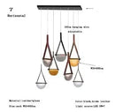 Axyaa Amber Glass Chandelier LED Pendant Light Industrial Nordic Style