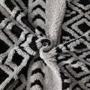 Axyaa Geometric Jacquard Throw Blanket: Double-Sided Soft Coral Fleece Bed Cover